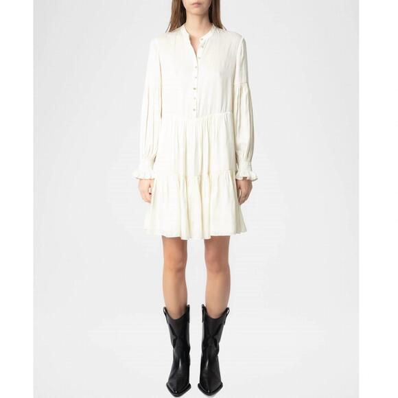 ZADIG & VOLTAIRE Dresses & Skirts - NEW ZADIG & VOLTAIRE randy satin boho mini dress in flake ivory
